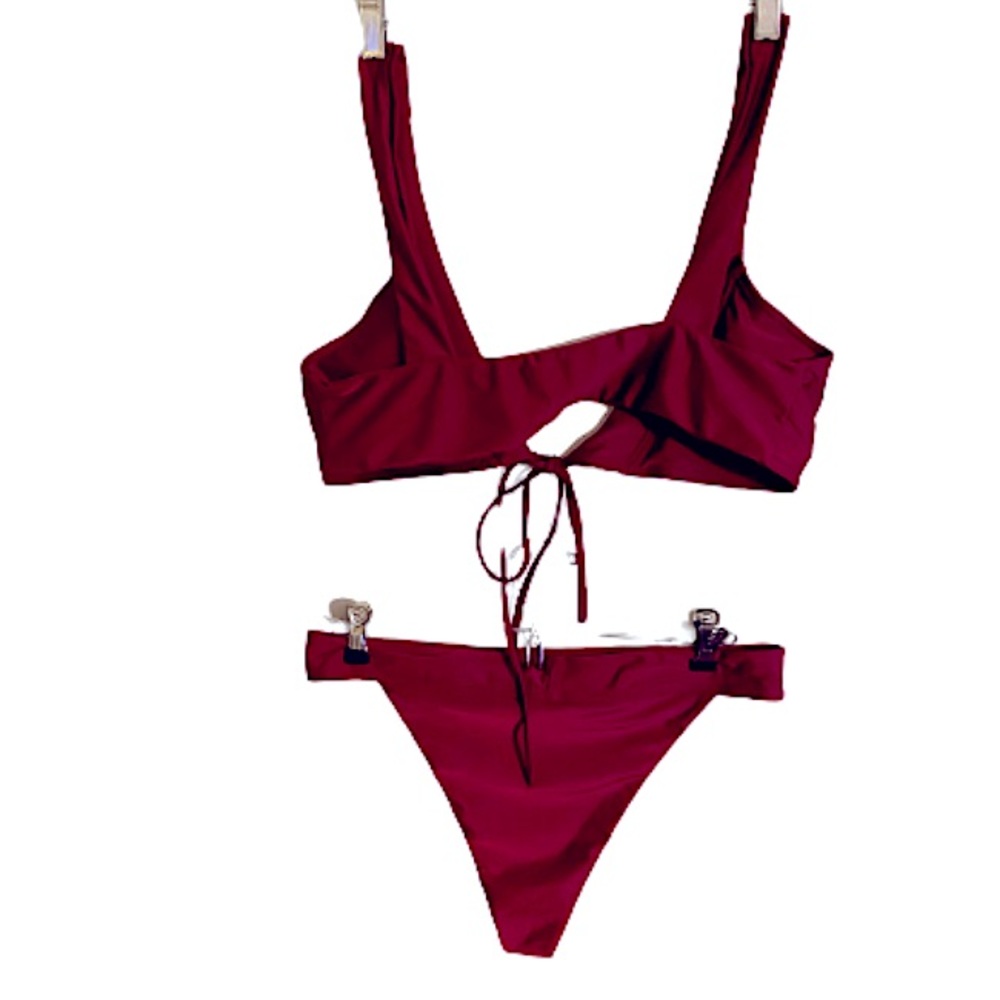 NWOT Burgundy 2 Piece Brazilian Cut Bikini